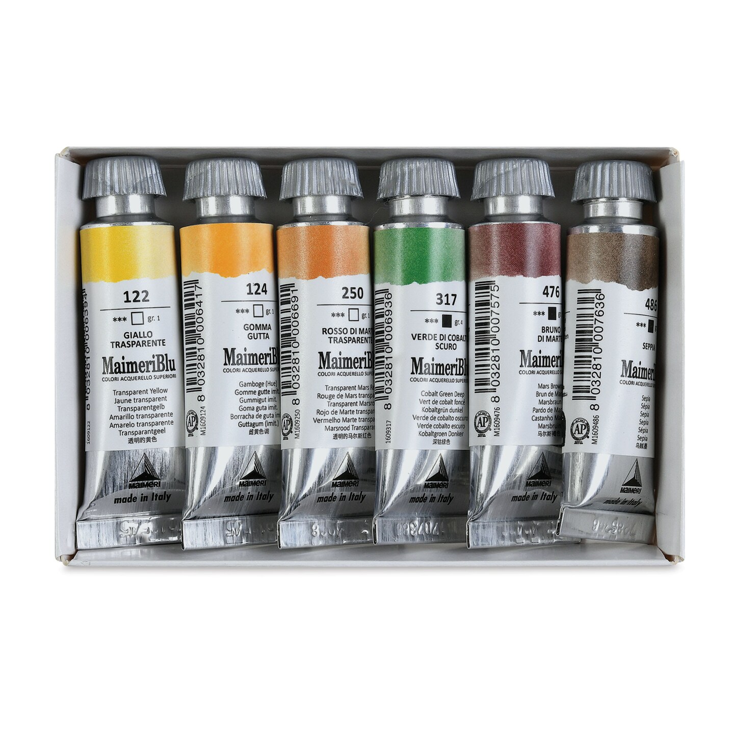 Maimeri Blu Artist Watercolor - Set of 6, Sahara, 12 ml Tubes