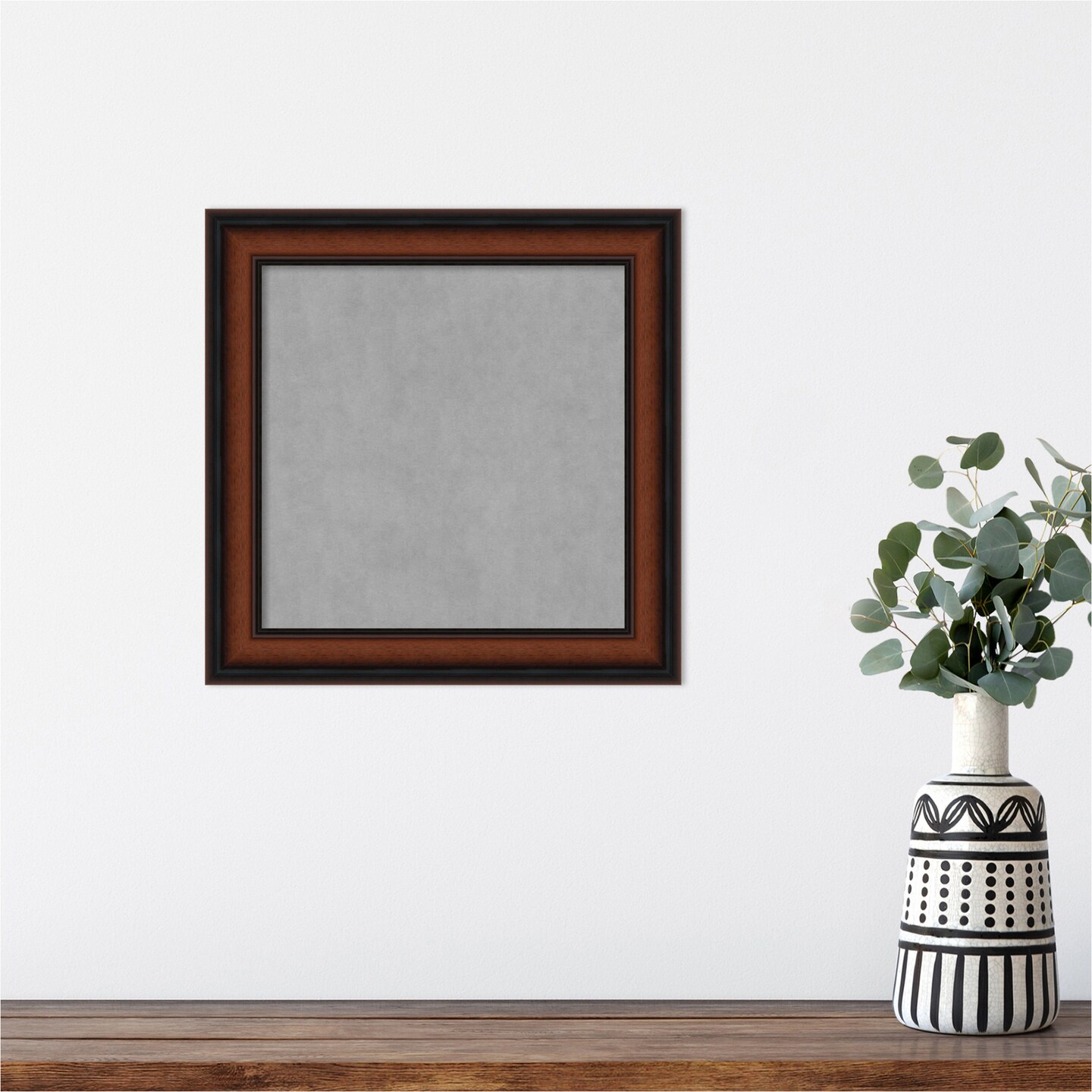 Cyprus Walnut Narrow Wood Framed Magnetic Board