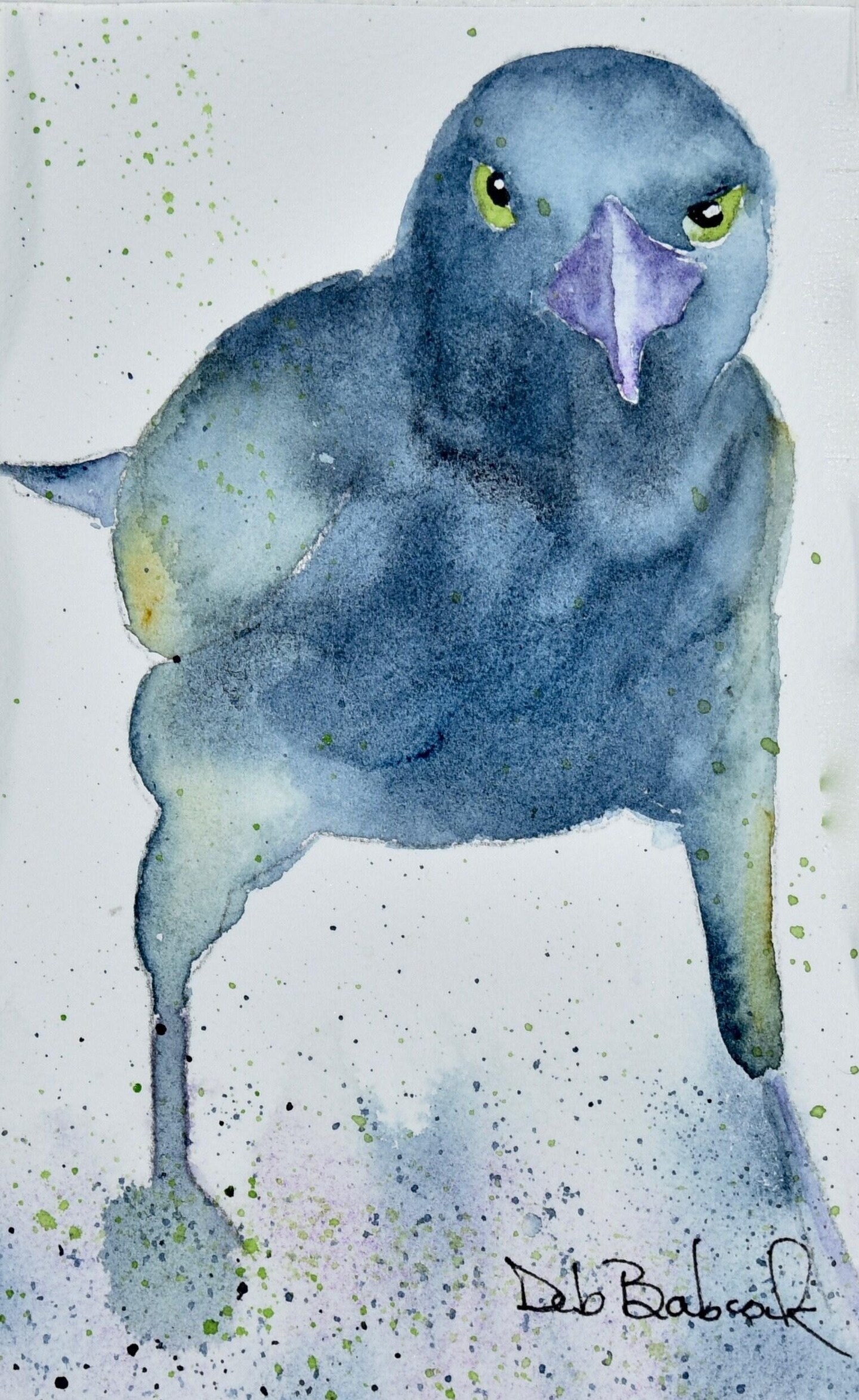 Angry Bird Original Painting. Crow Raven Blackbird Watercolor. product 2