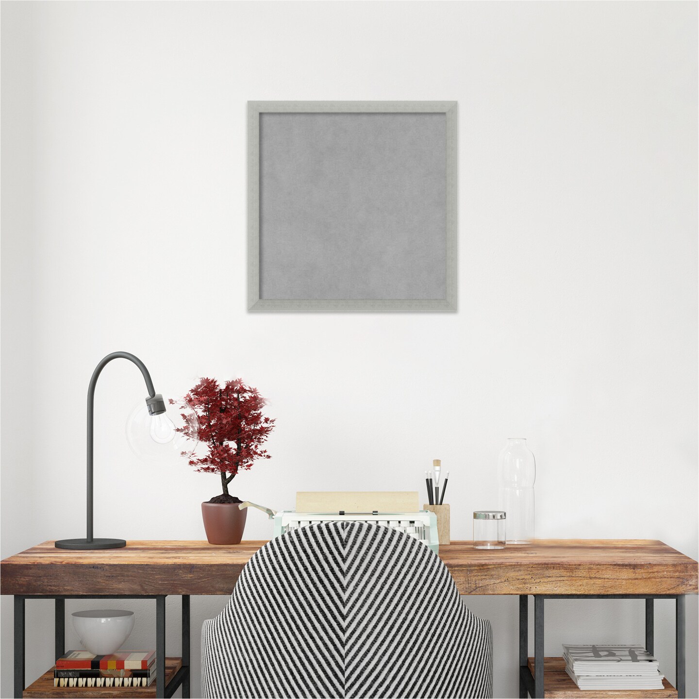 Silver Leaf Wood Framed Magnetic Board