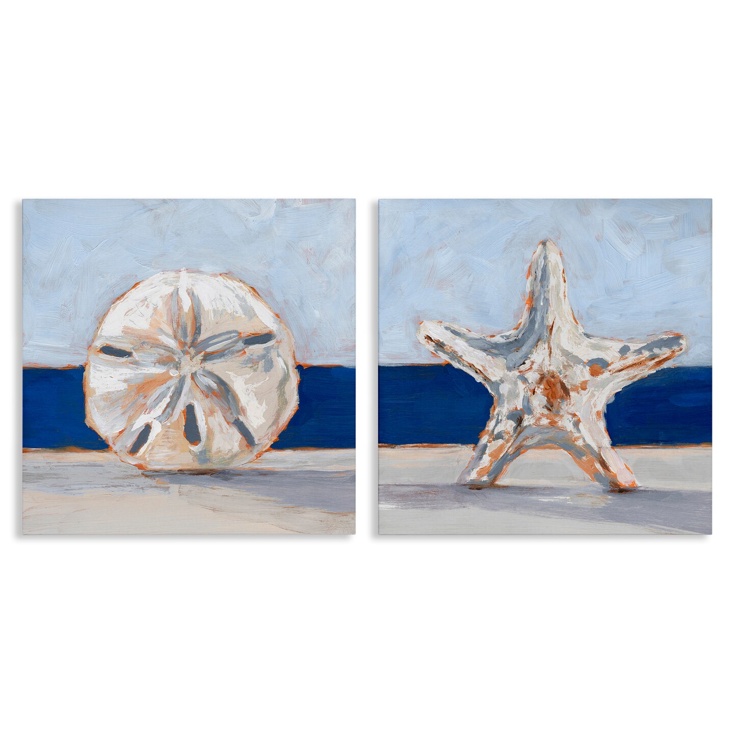 Stupell Industries Sea Life Starfish Seashell Painting Canvas Wall Art