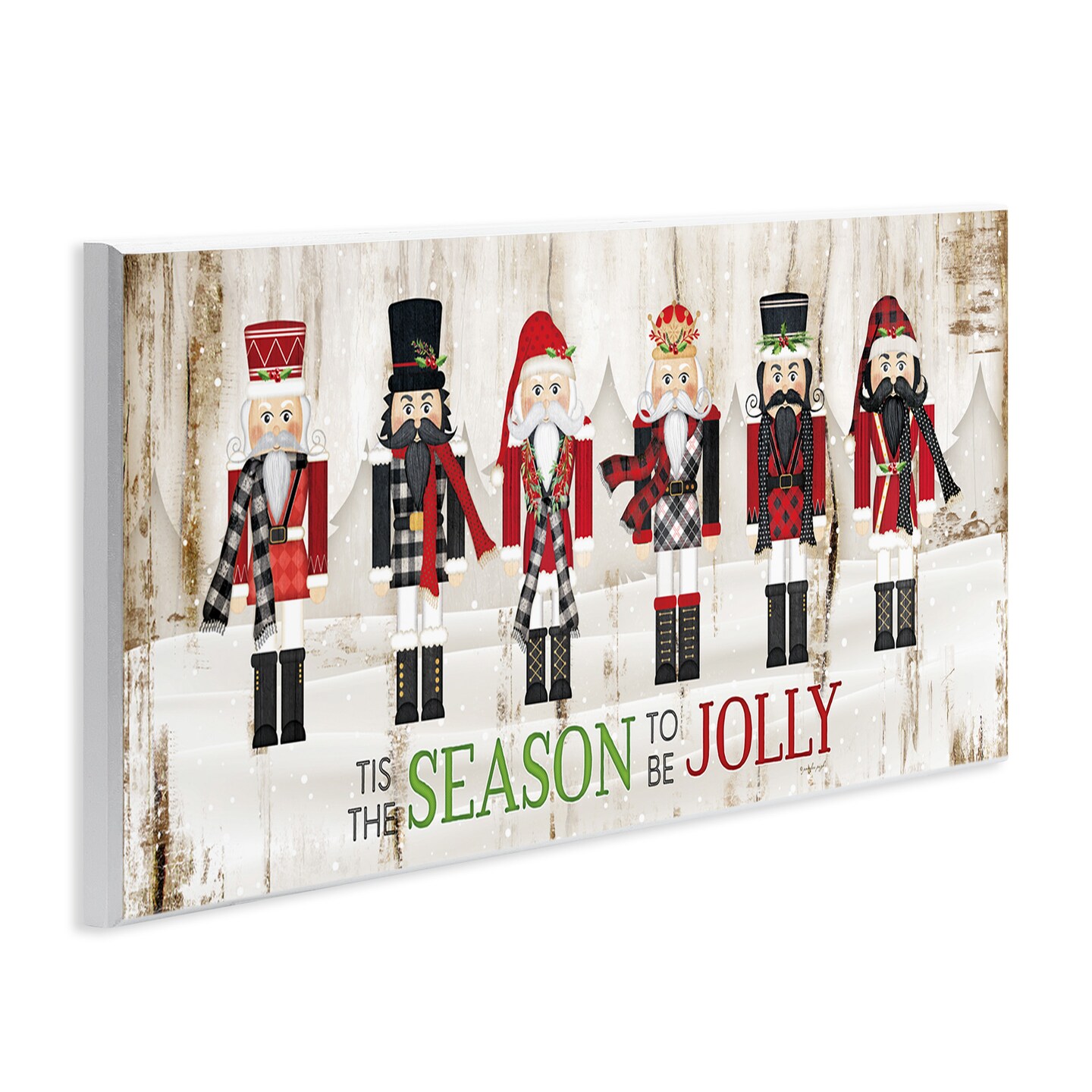 Stupell Industries Festive Phrase Winter Nutcrackers Wall Plaque Art