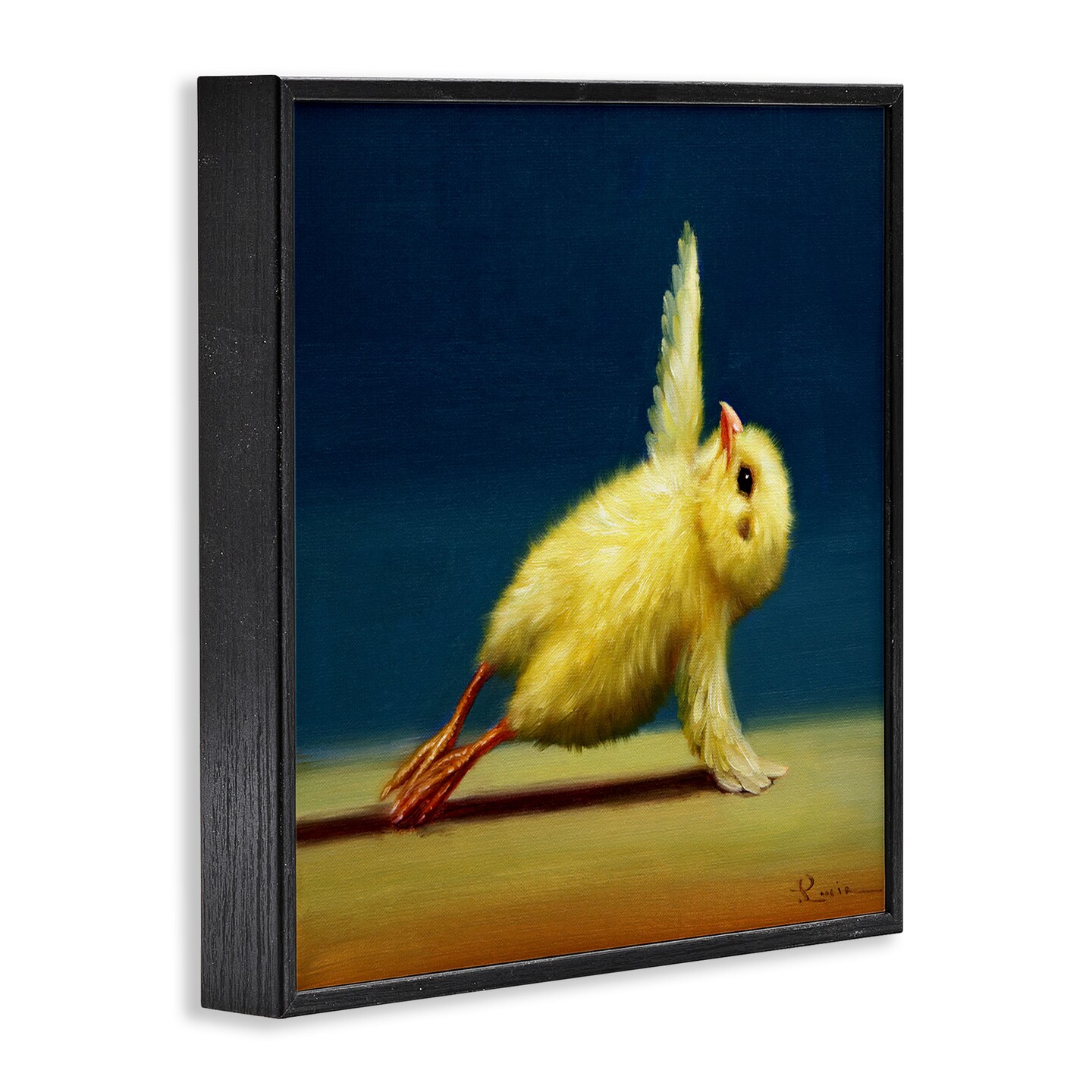 Stupell Industries Yellow Chick Stretching Yoga Framed Giclee Art