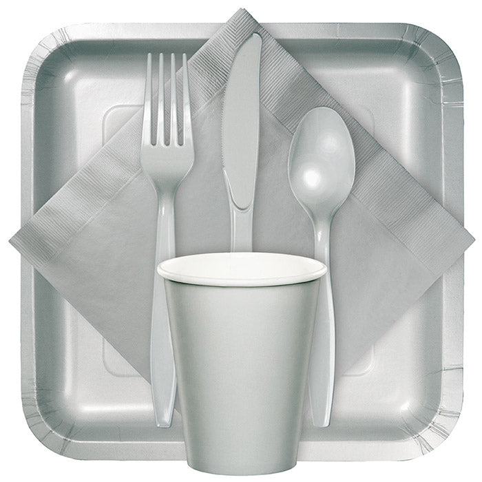 Shimmering Silver Plastic Forks (24/Pkg)