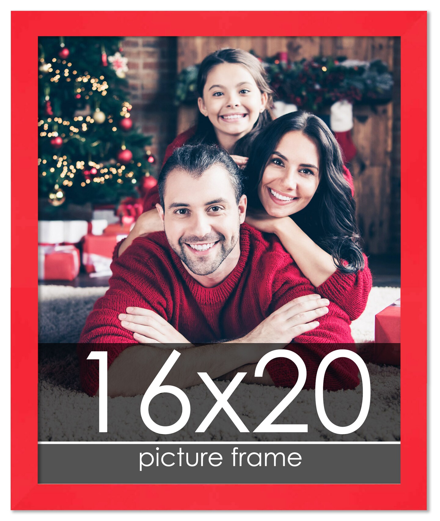 Classic Modern Red Picture Frame - UV Acrylic, Foam Board Backing, Hanging Hardware