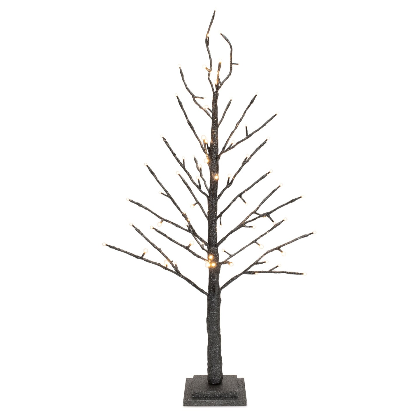 Melrose LED Lighted Glittered Christmas Twig Tree - 36&#x22; - Black