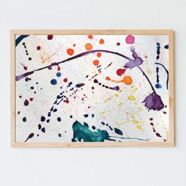 Original Abstract Splatter Watercolor Ink Painting on Hot Pressed Paper, Untitled 23, 9x12in, October 2024