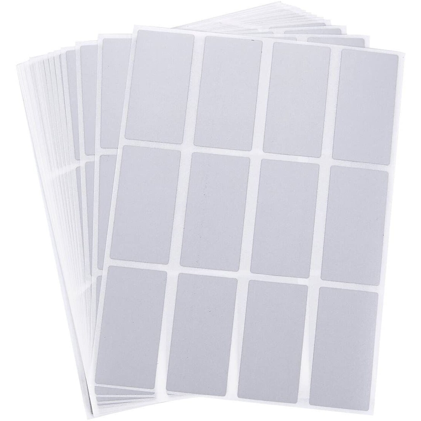 300 Pack Scratch Off Stickers, Self Adhesive DIY Rectangle Labels, Silver, 2 x 1 in.