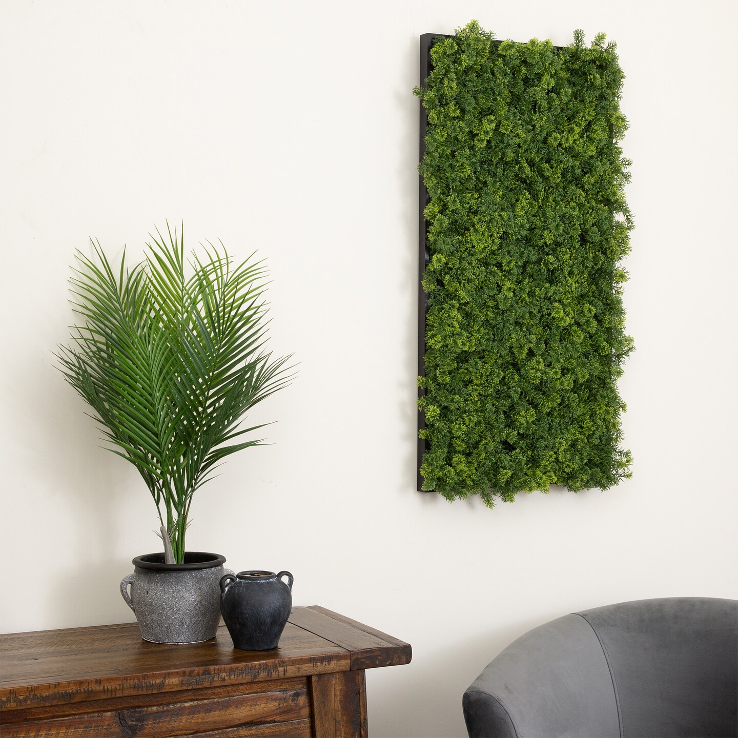 Nearly Natural Irish Meadow Framed Artificial Living Wall Panel - 40&#x22;