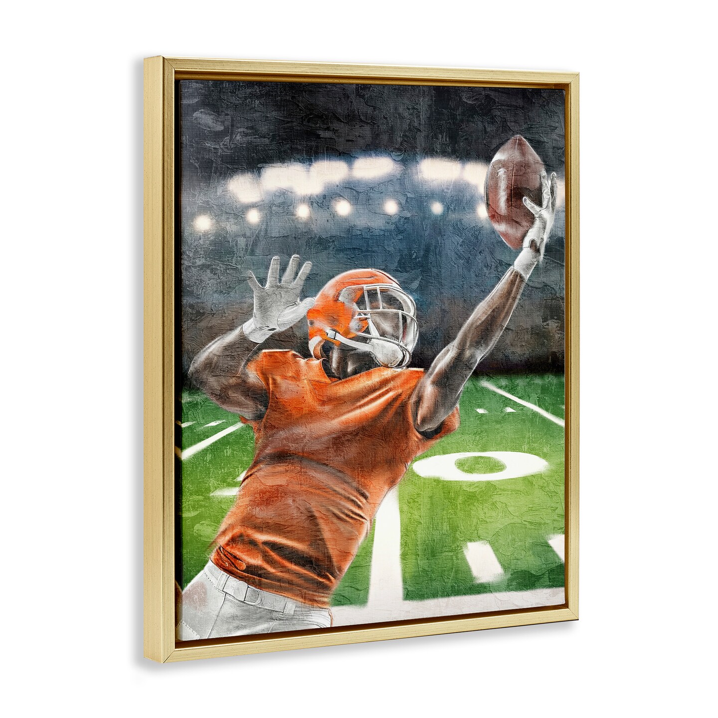 Stupell Industries Athlete Catching Football Floating Frame Design by Kim Allen