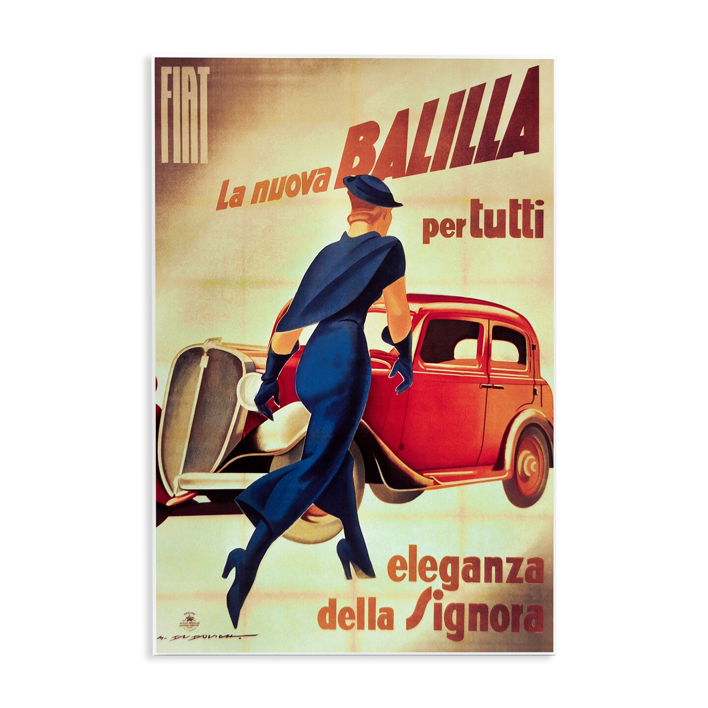 Stupell Industries Antique Vehicle &#x26; Woman Advertisement Wall Plaque Design by Marcus Jules
