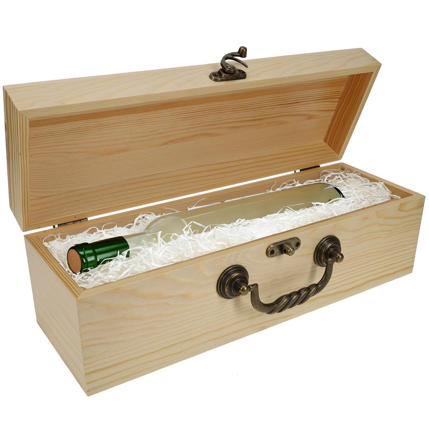 WE Games Wooden Storage Box, Walnut Stained Burnt Wood Finish