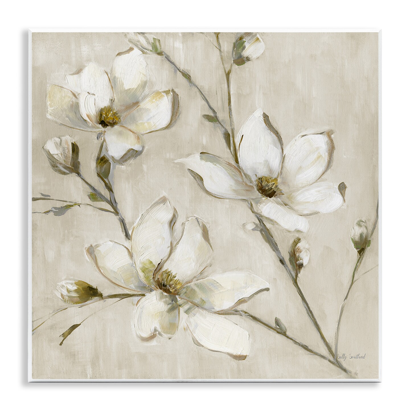 Stupell Industries Neutral Dogwood Branches Wall Plaque Design by Sally Swatland