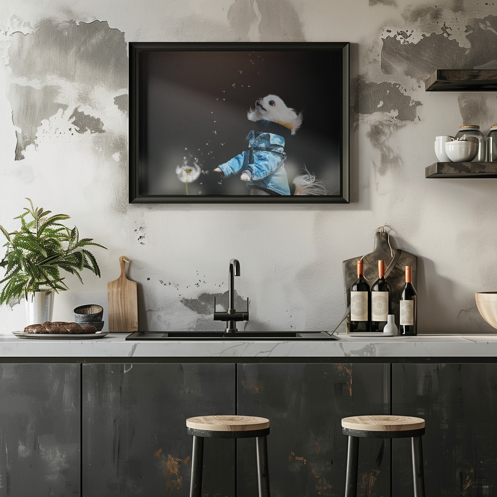 Fluffy - Lienjp 24x36 Black Framed Art | Home or Office Art
