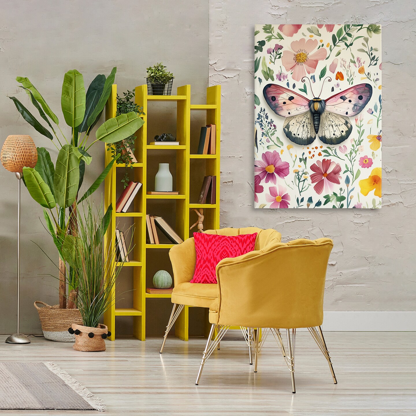 Stupell Industries Botanical Butterfly & Herbs Canvas Design by The Dutch Lady