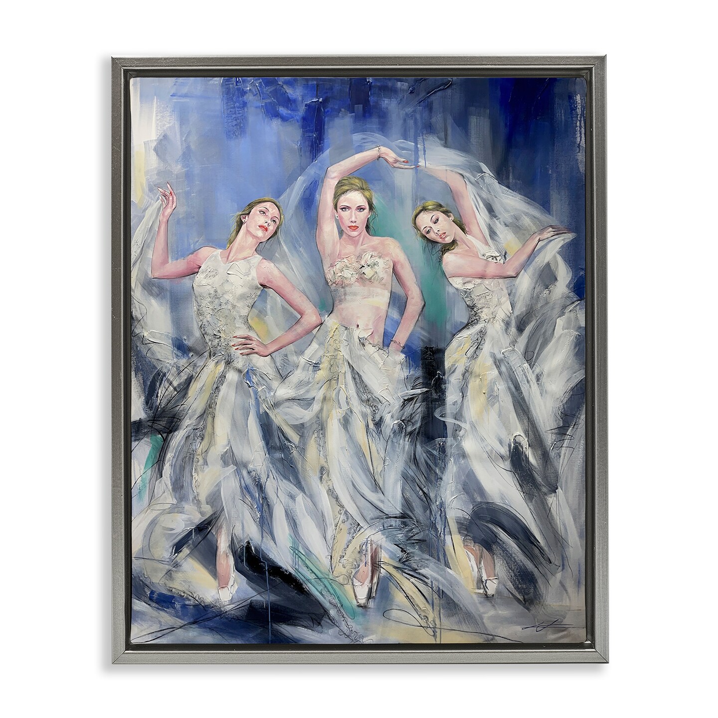 Stupell Industries Fashionable Dancer Trio Floating Frame Design by Lucille Lee
