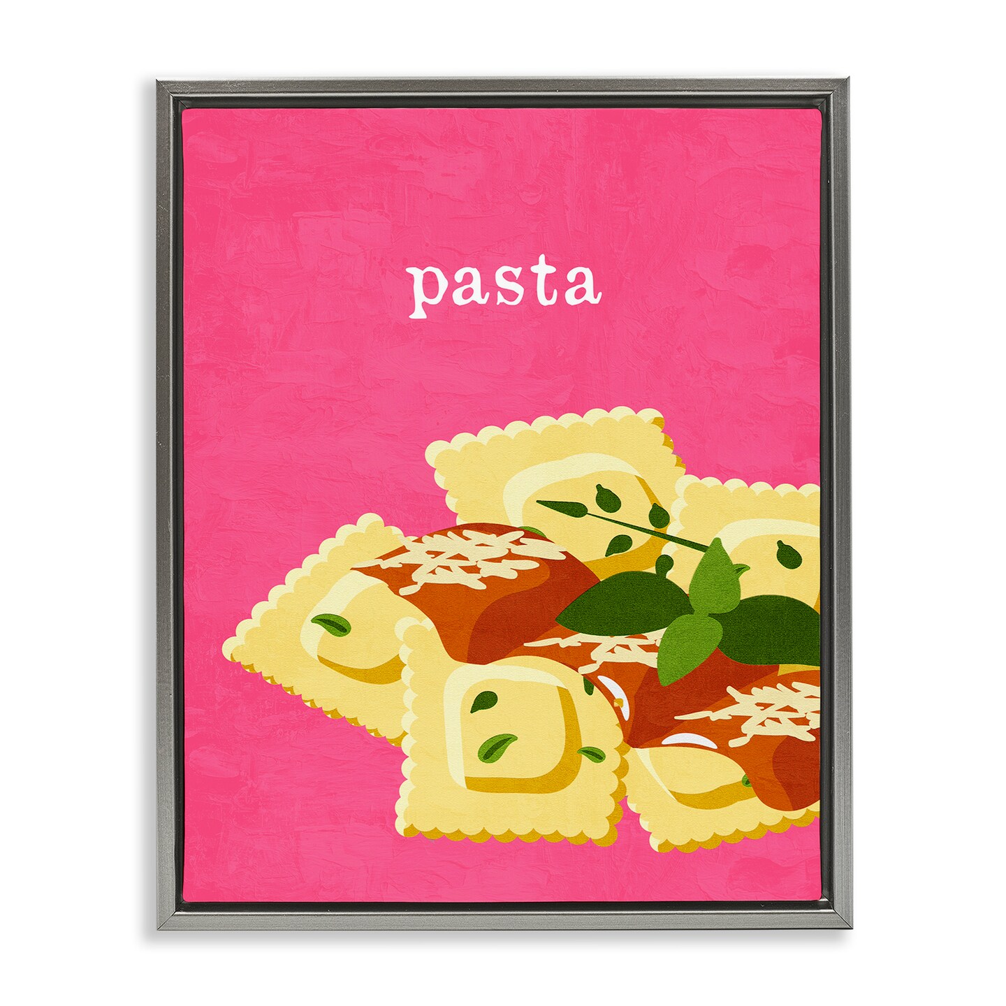 Stupell Industries Ravioli Pasta Dish Floating Frame Design by Kim Allen