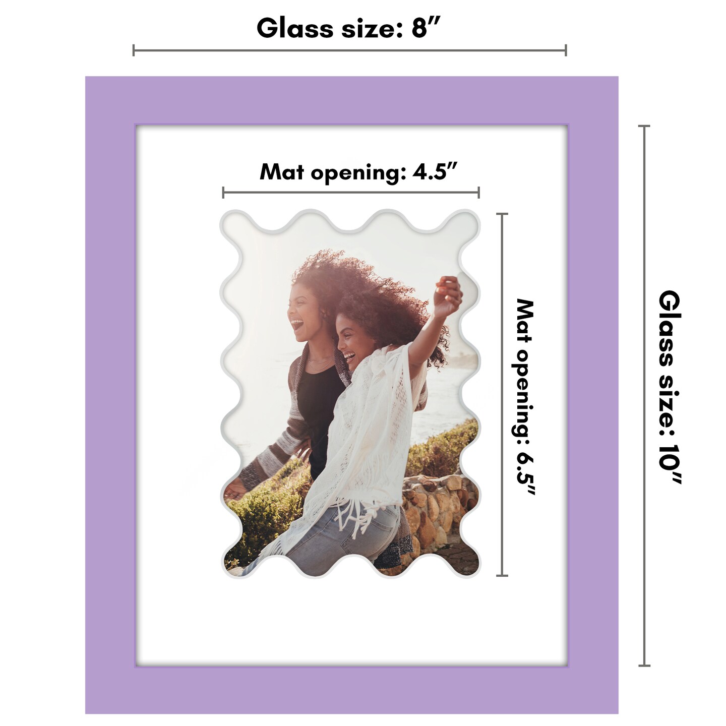 Americanflat Picture Frame with Wavy Mat - Ideal for Any Room, Living Rooms, Dorm Room