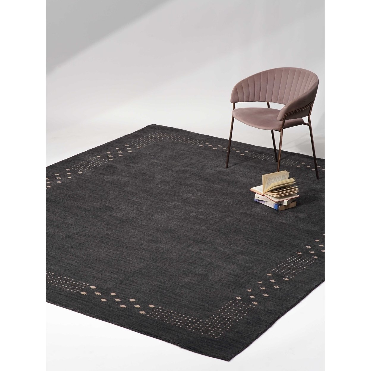 Rugsotic 9X12 Hand Knotted Wool Area Rug Charcoal Contemporary L00530