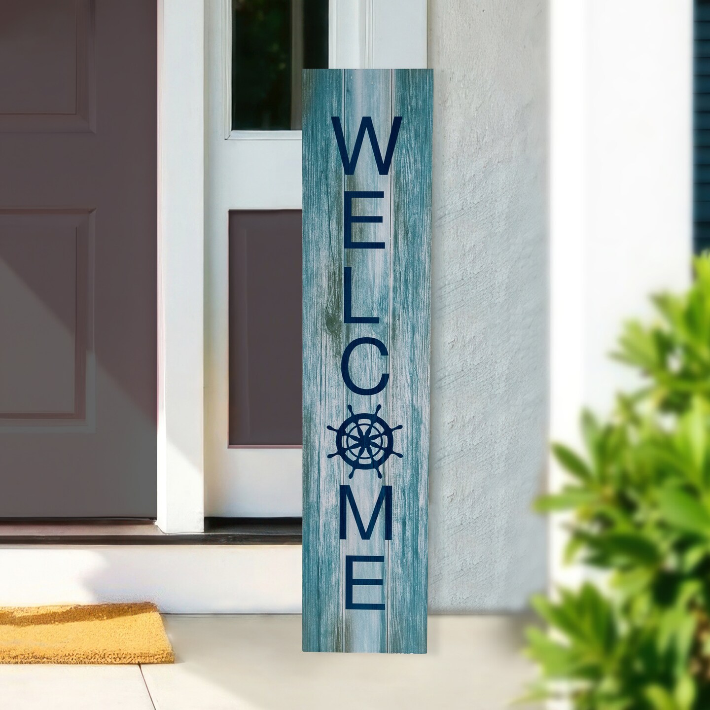 Northlight Weathered Coastal "Welcome" Porch Board Sign Decoration - 35.75"