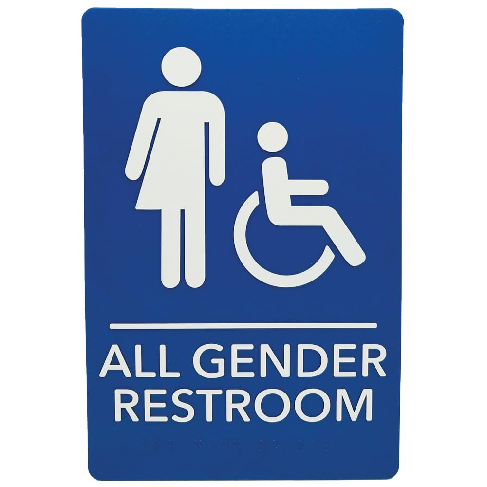 ADA-Compliant Wayfinding Signs – Durable, Non-Glare, Scratch-Resistant & Ready to Install. Featuring Grade 2 Braille & Raised Tactile Text, These Premade Signs Ensure Easy Compliance for Businesses 2 Pack