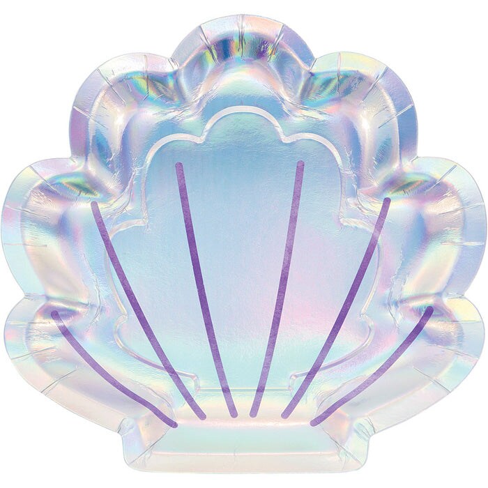Iridescent Mermaid Shine Plate 7.5&#x22; (8/Pkg)