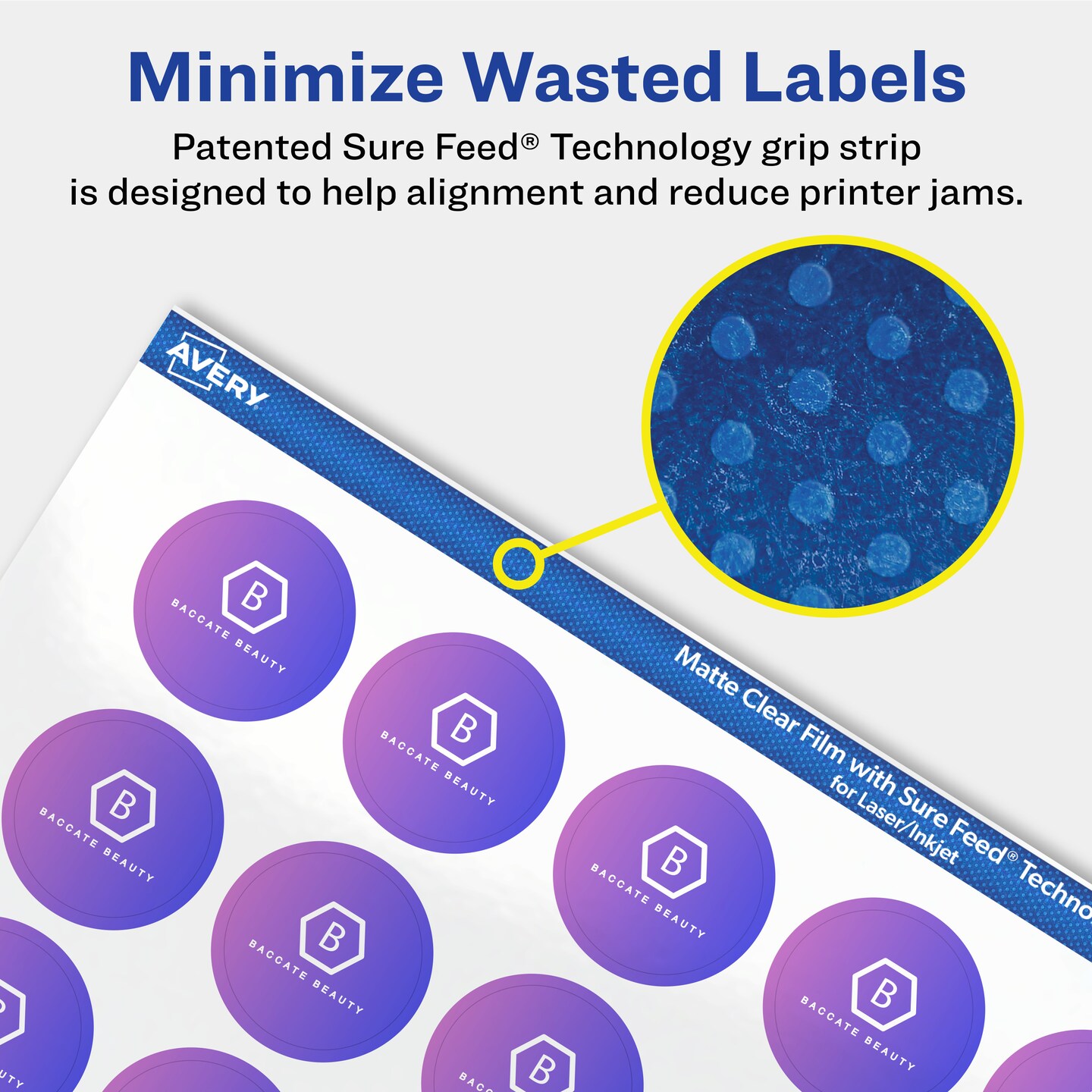 Avery Matte Clear Labels,  1&#x22; diameter Round