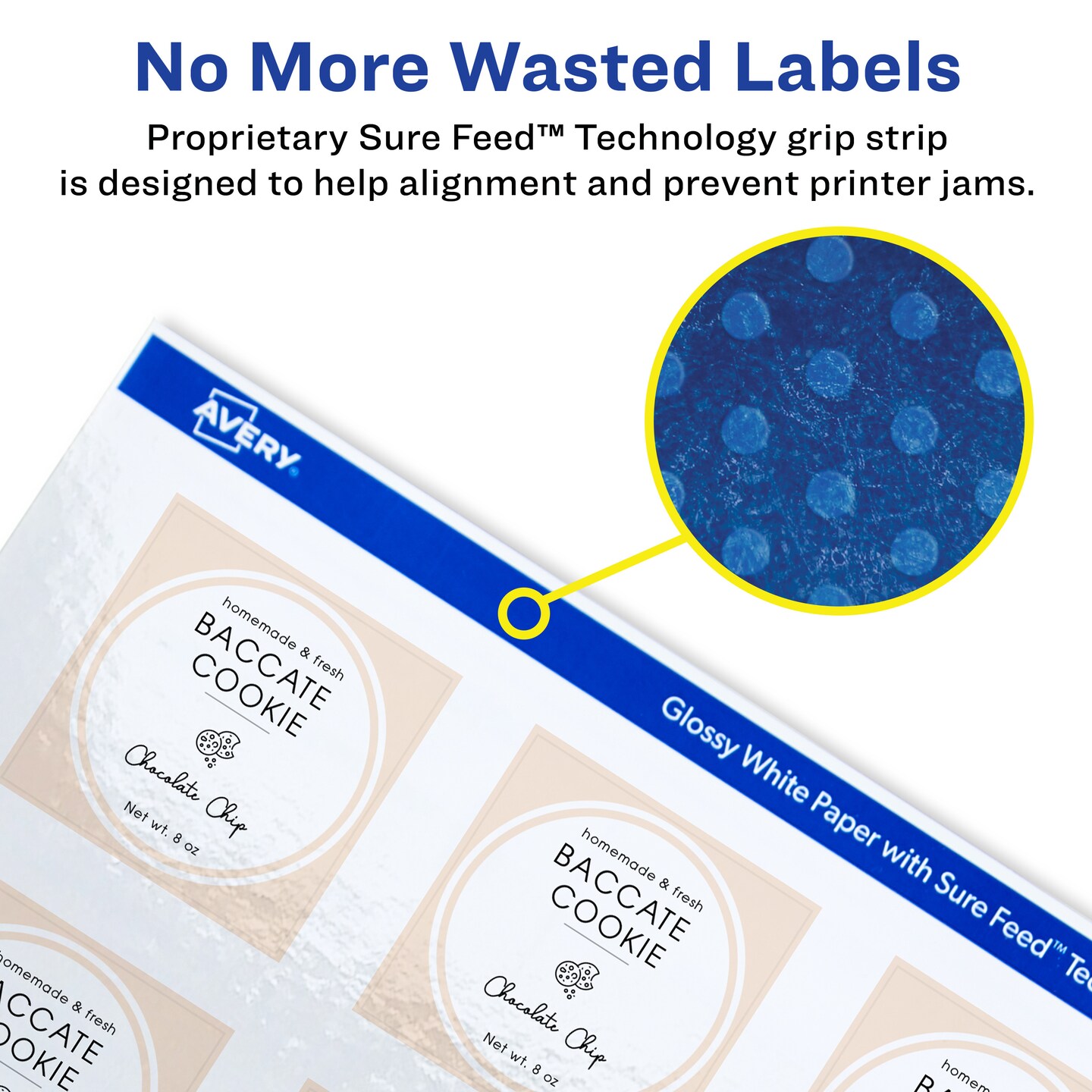 Avery Square Labels with Sure Feed, 2&#x22; x 2&#x22;