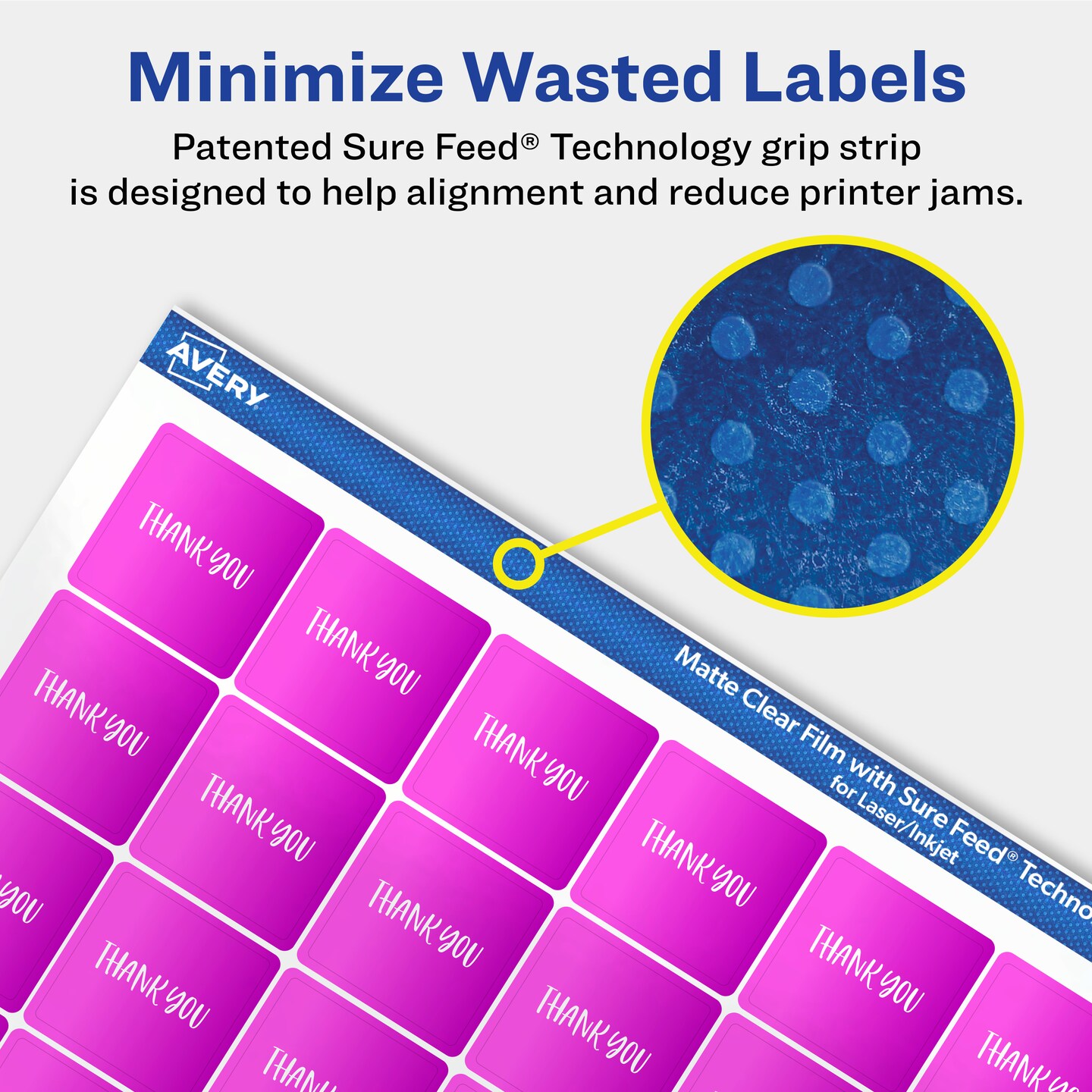 Avery Matte Clear Labels,  3/4&#x22; x 3/4&#x22; Square