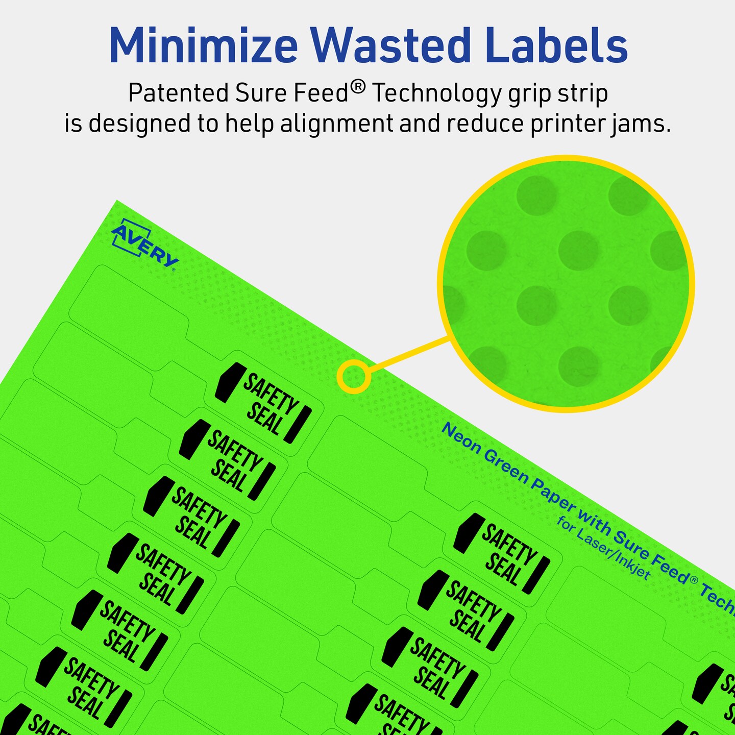 Avery Neon Green Paper Labels, 0.5&#x22; x 2.5&#x22; Barbell