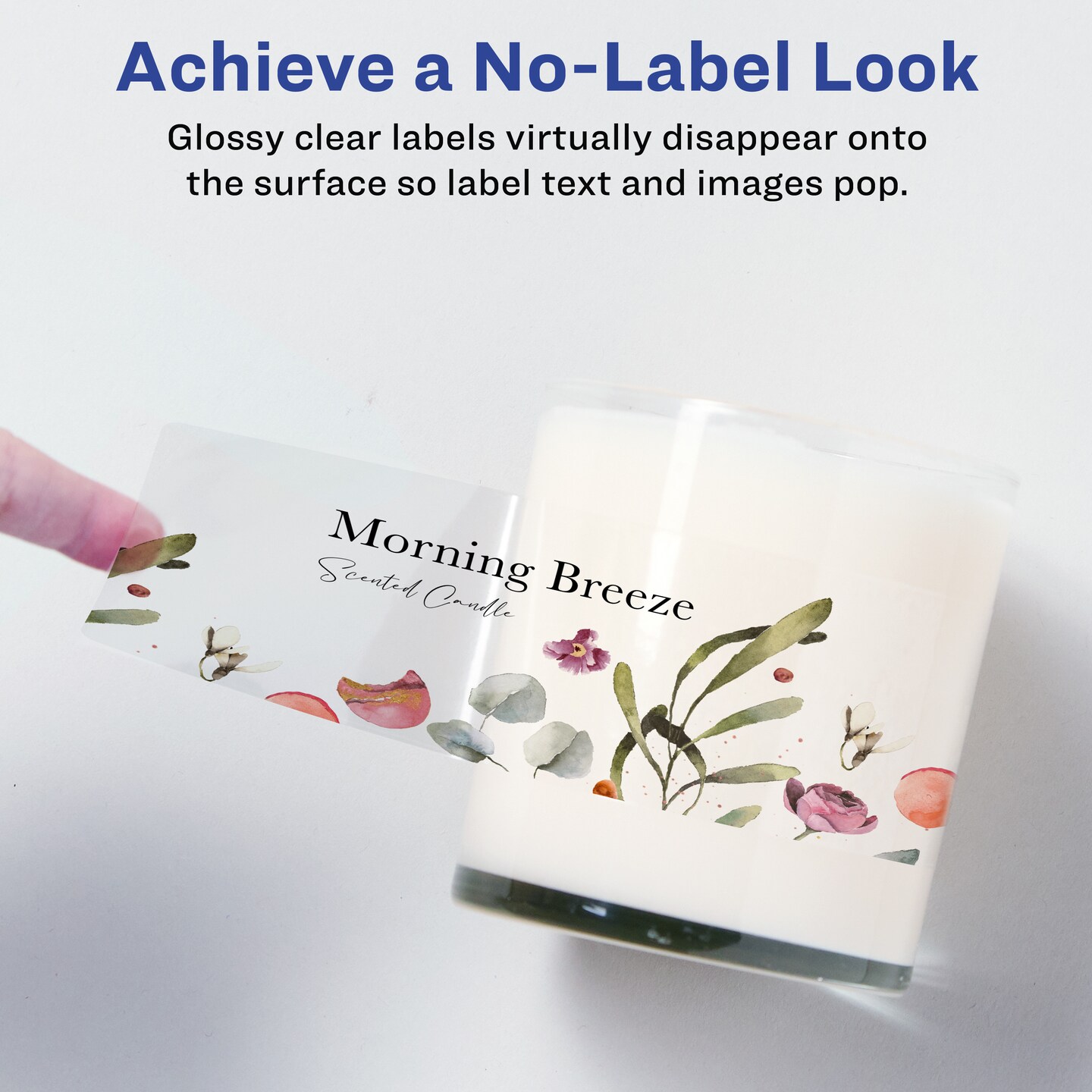 Avery Glossy Clear Rectangle Labels with Sure Feed, 2.25&#x22; x 7.75&#x22;
