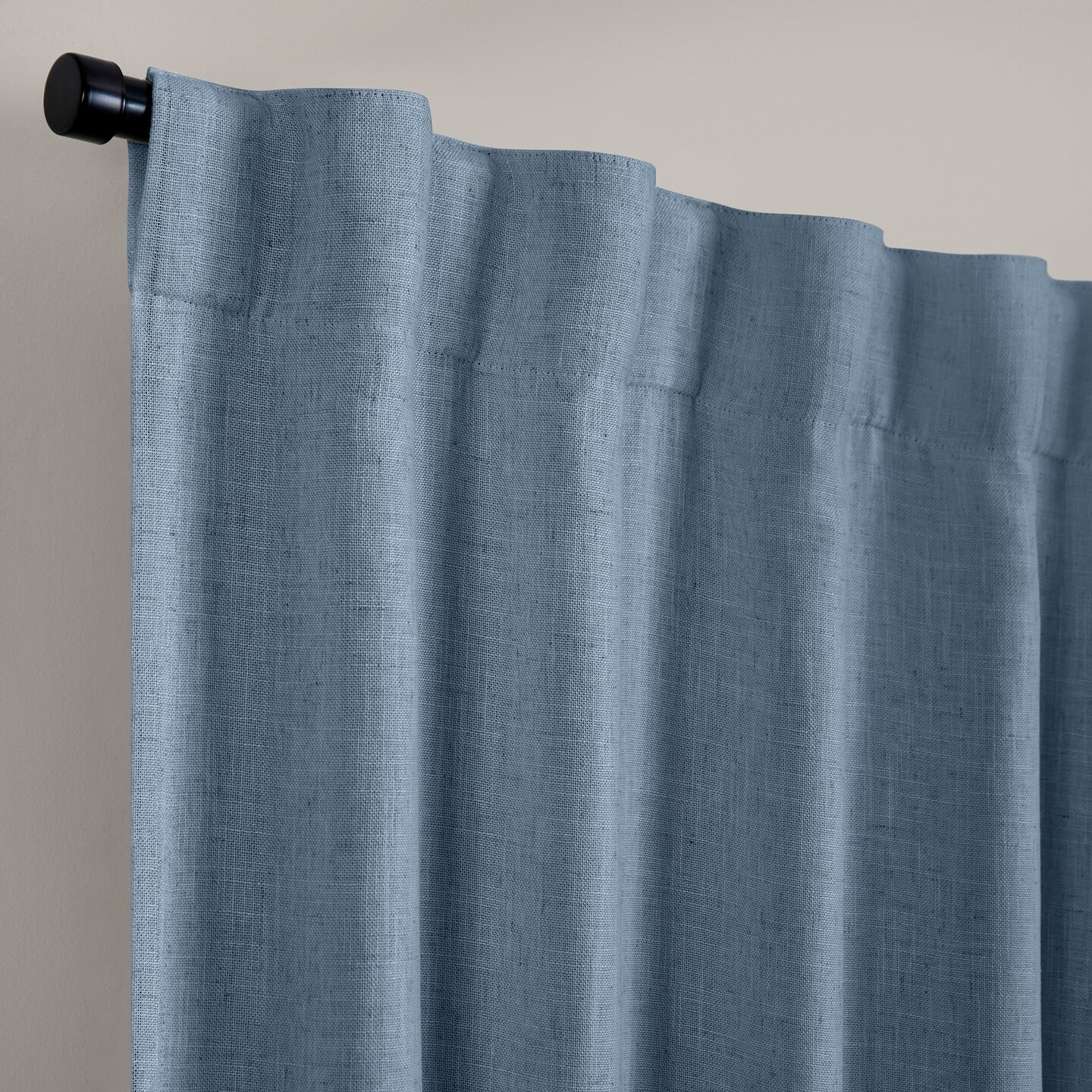 Threadmade Home Harrow Solid Texture Blackout Window Curtain Panel, Blue - 52"W x 108"L
