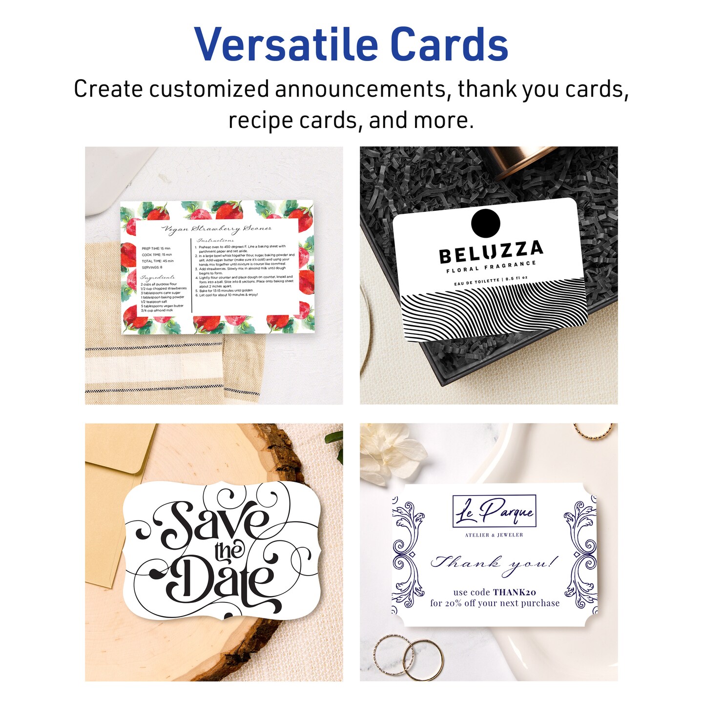 Avery Matte White Postcards, 4" x 6" Rectangle Rounded Corners