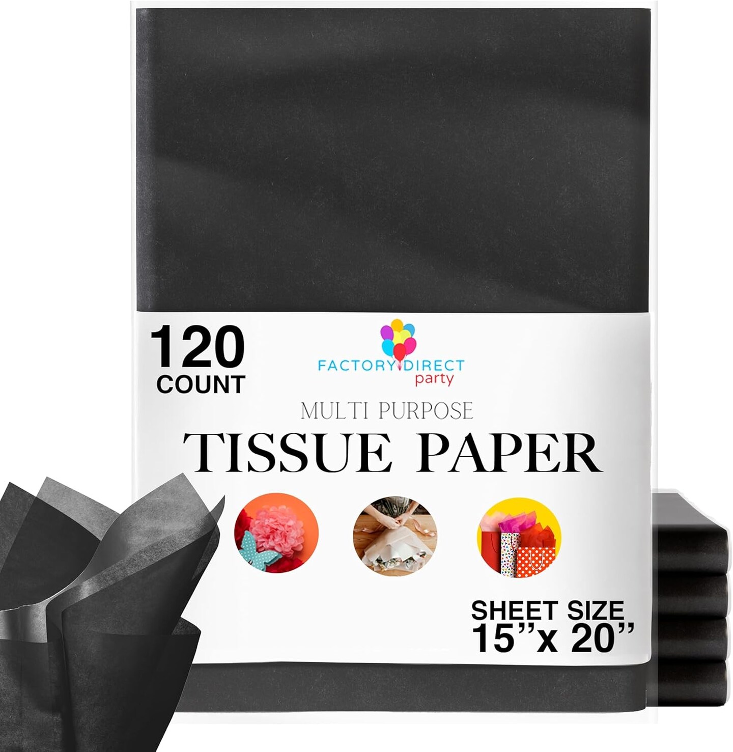 120 Sheets of Tissue Paper - 15&#x22; x 20&#x22; Packing Paper Sheets for Moving - 10lb Wrapping Paper - Newsprint Paper for Packing, Gift Wrapping, Moving Supplies &#x26; Protecting Items
