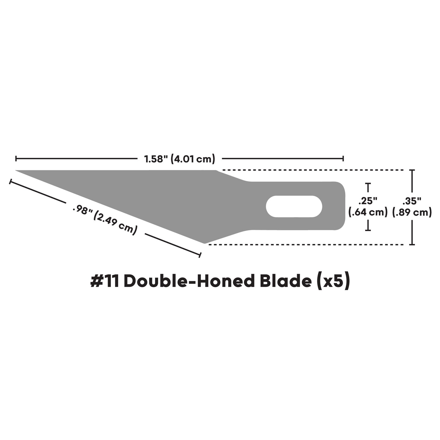 artPOP! Detail Knife Blades, Set of 5, No. 11 Fine Point Carbon-Steel Hobby Blades, Craft Supplies for Precision Cutting of Paper, Cardboard, Plastic, Vinyl, Leather, and Film