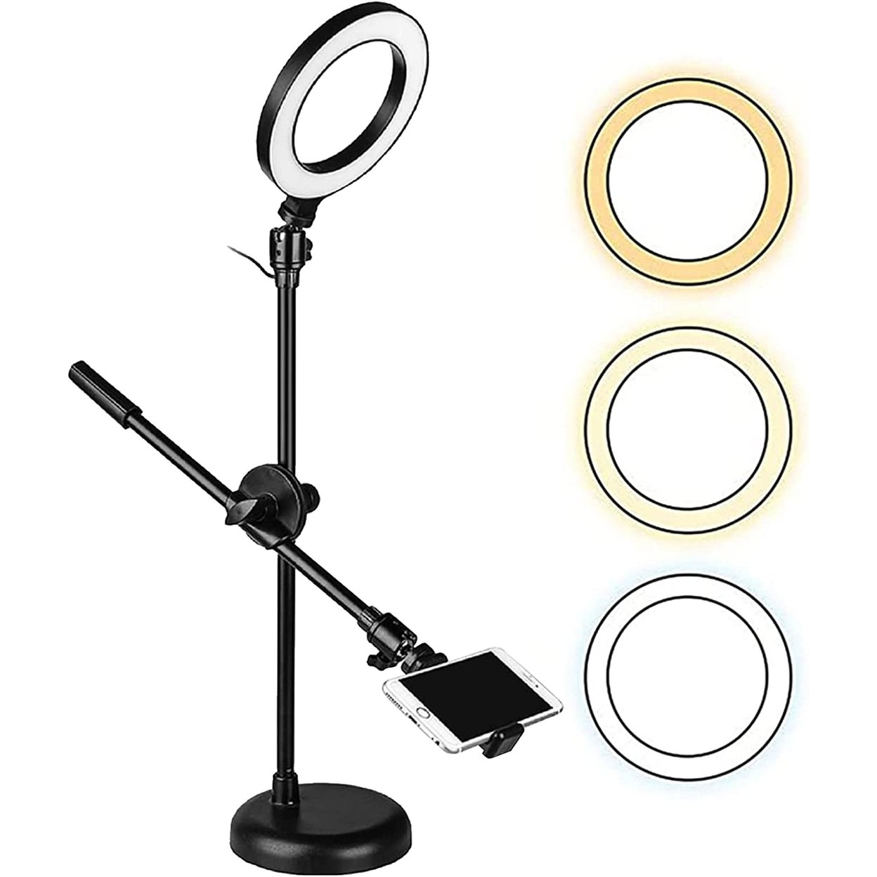 5Core 6 Inch Ring Light + Cell Phone Stand Adjustable Ringlight Led W