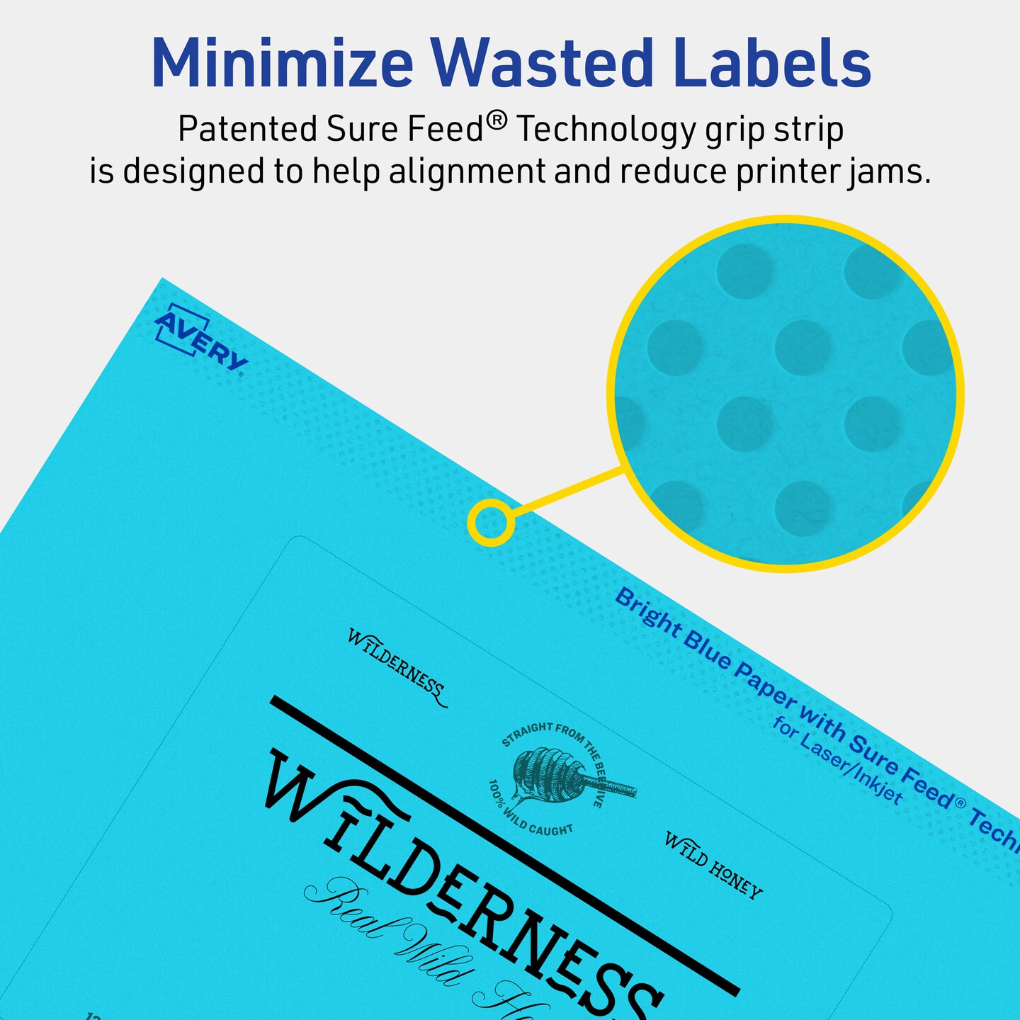Avery Bright Blue Paper Labels, 4&#x22; x 5&#x22; Rectangle