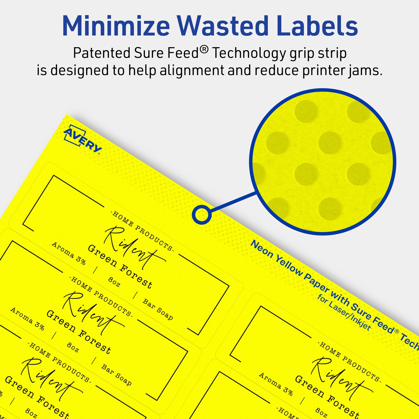 Avery Neon Yellow Paper Labels, 1-1/3&#x22; x 4&#x22; Rectangle