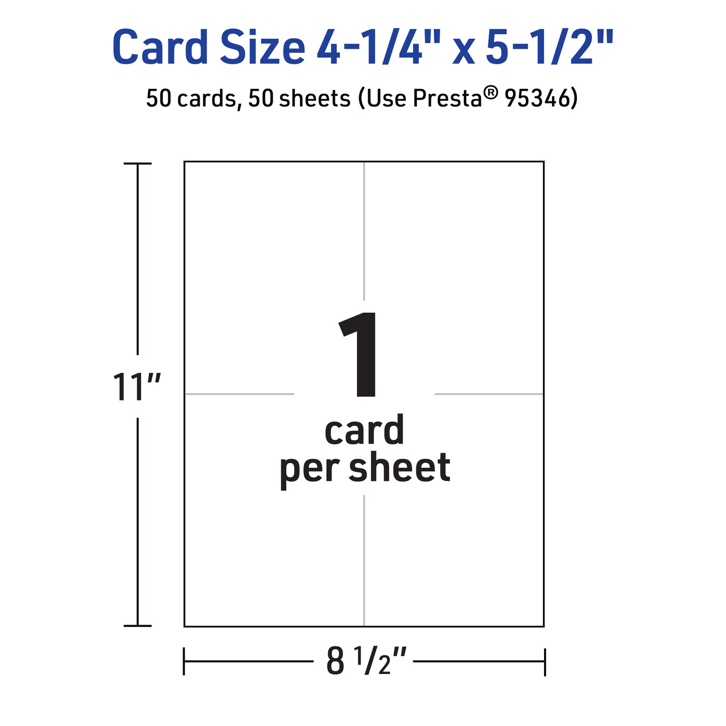 Avery Glossy White Greeting Cards, 4-1/4&#x22; x 5-1/2&#x22; Rectangle Quarter Fold