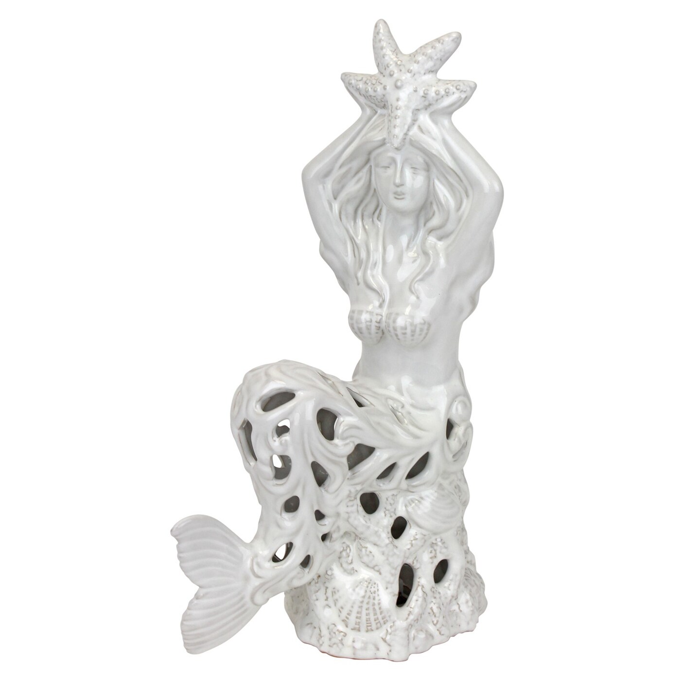 11.75&#x22; MERMAID WITH STARFISH Light-Up LED