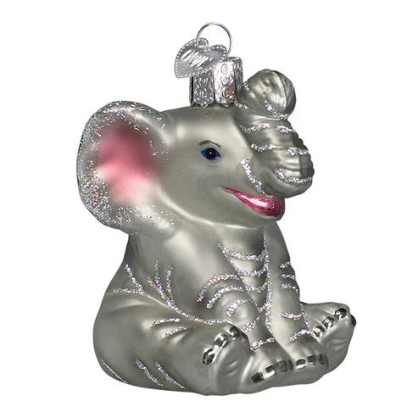 Old World Christmas 3.0 Inch Little Elephant Christmas Tree Ornament , Strength Wisdom Prosperity