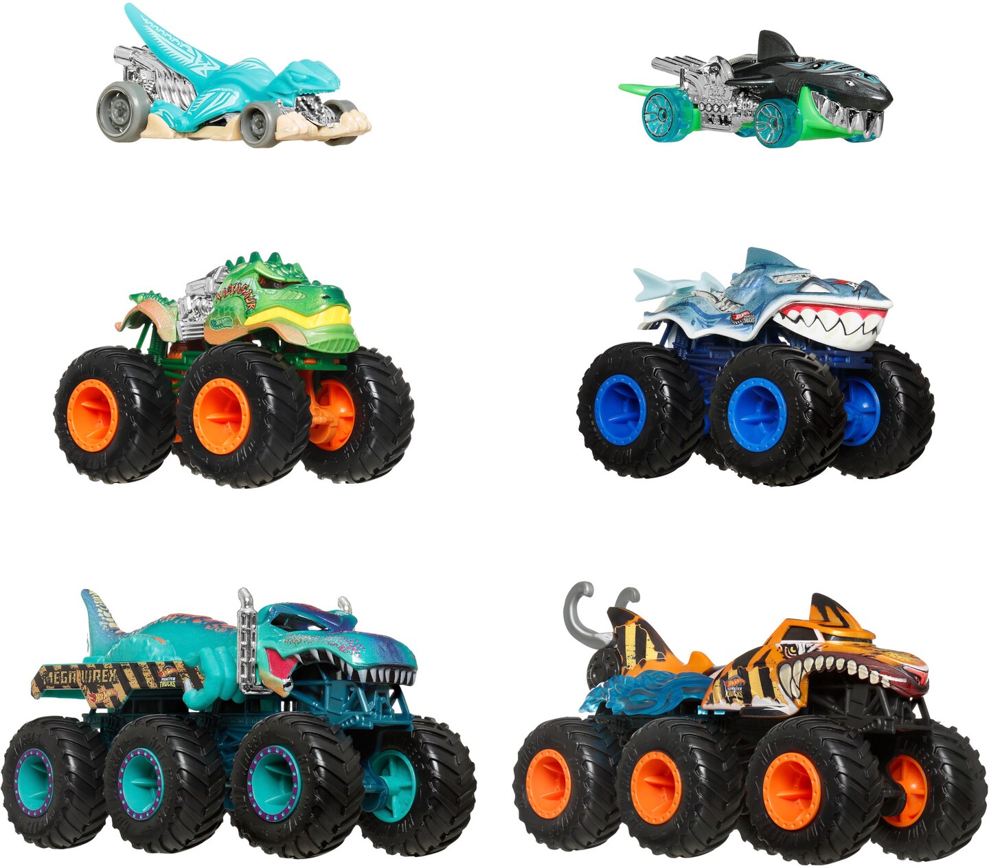 Mattel - Hot Wheels Monster Trucks: Sharks vs. Dinos Multipack  [COLLECTABLES] Toy Car