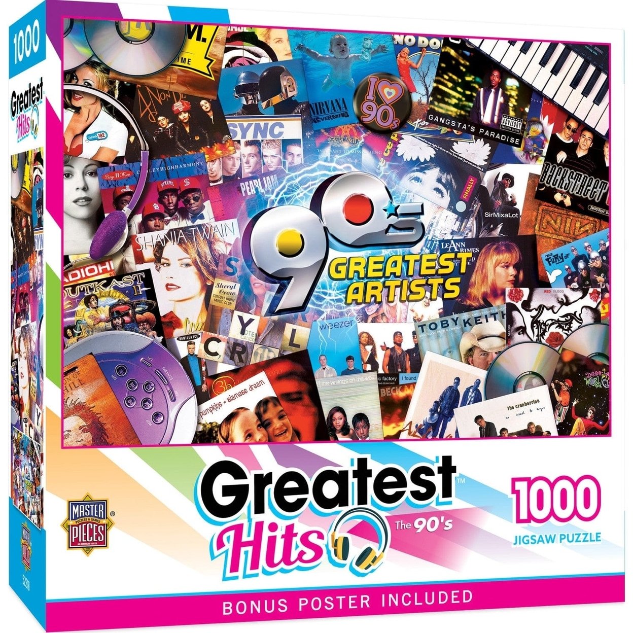 90S Greatest Hits Jigsaw Puzzle 1000 Pieces Vintage Music Album Collection