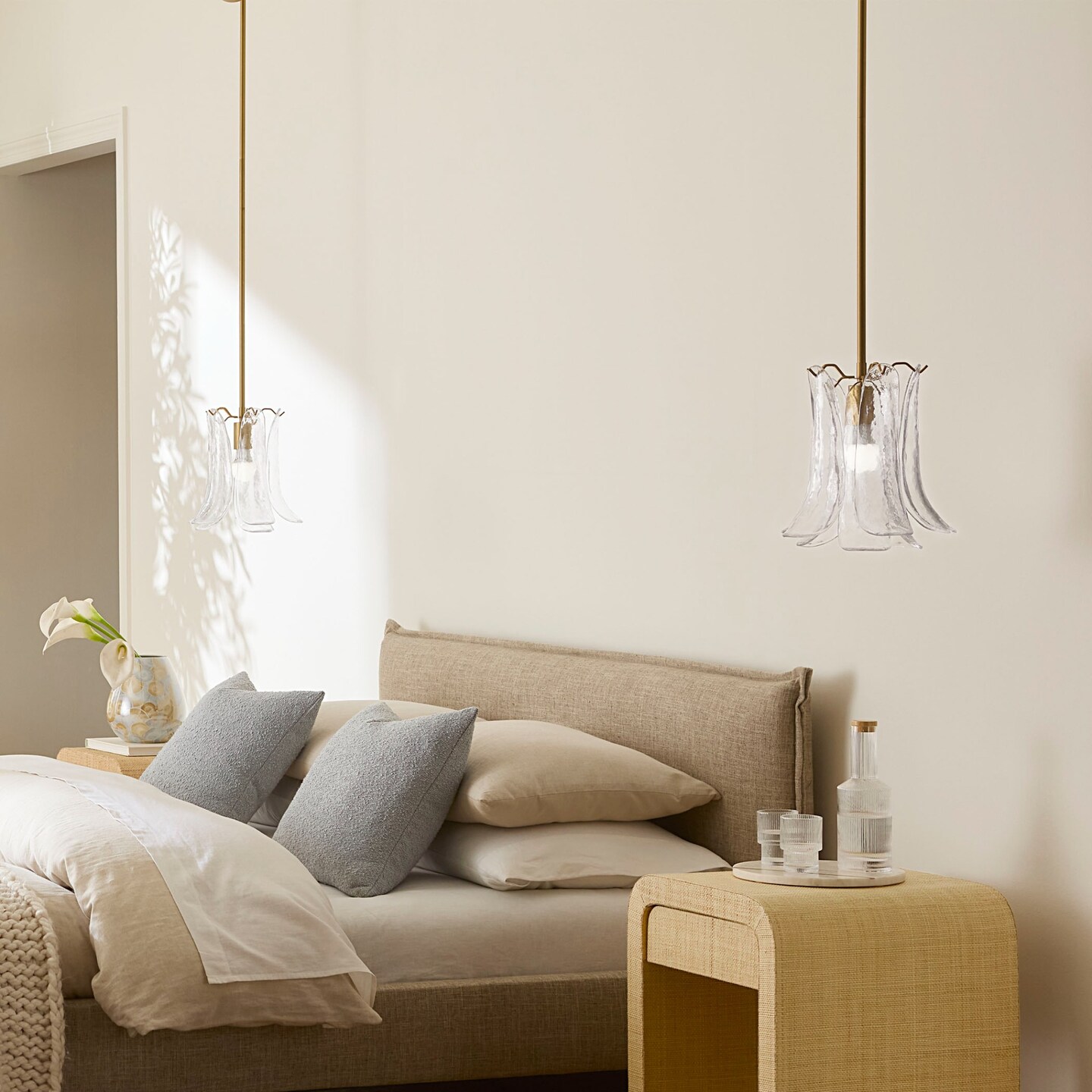 Jamie Young Company 1-Light Mouth Blown Glass Pendant Ceiling Light Fixture - 4.5&#x27; - Clear