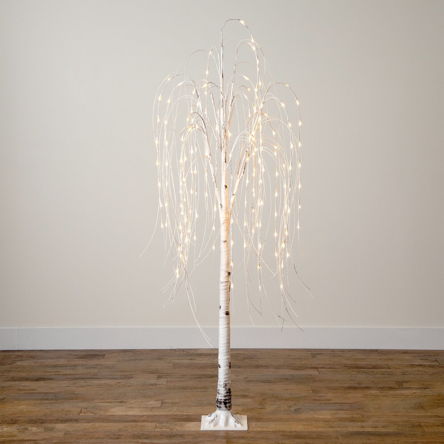 Nearly Natural Pre-Lit Weeping Willow Artificial Christmas Tree - 6' - Warm White LED Lights