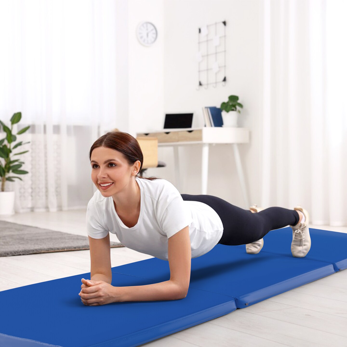 Tri-Fold Gym Mat with Handles and Removable Zippered Cover