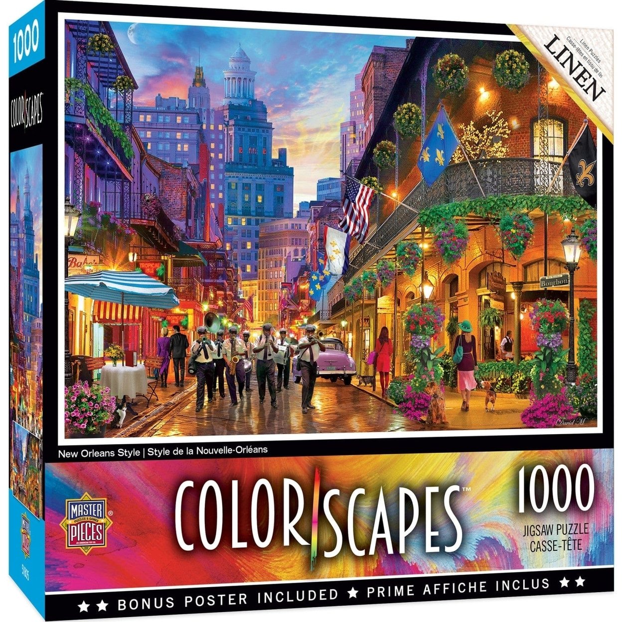 Masterpieces 1000 Piece Colorscapes Puzzle Orleans Street Musicians 19X27