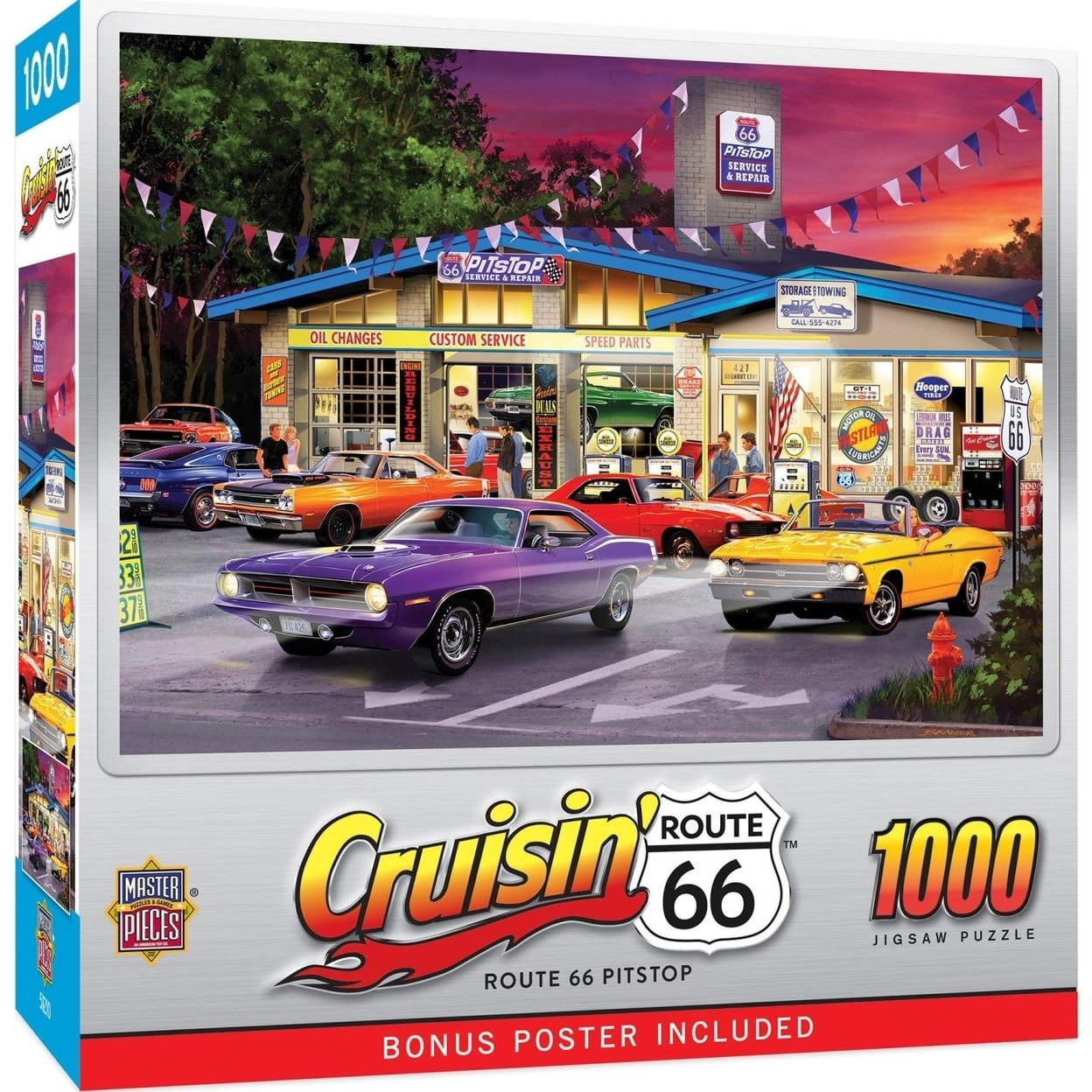 Cruisin Route 66 - Pitstop 1000 Piece Jigsaw Puzzle