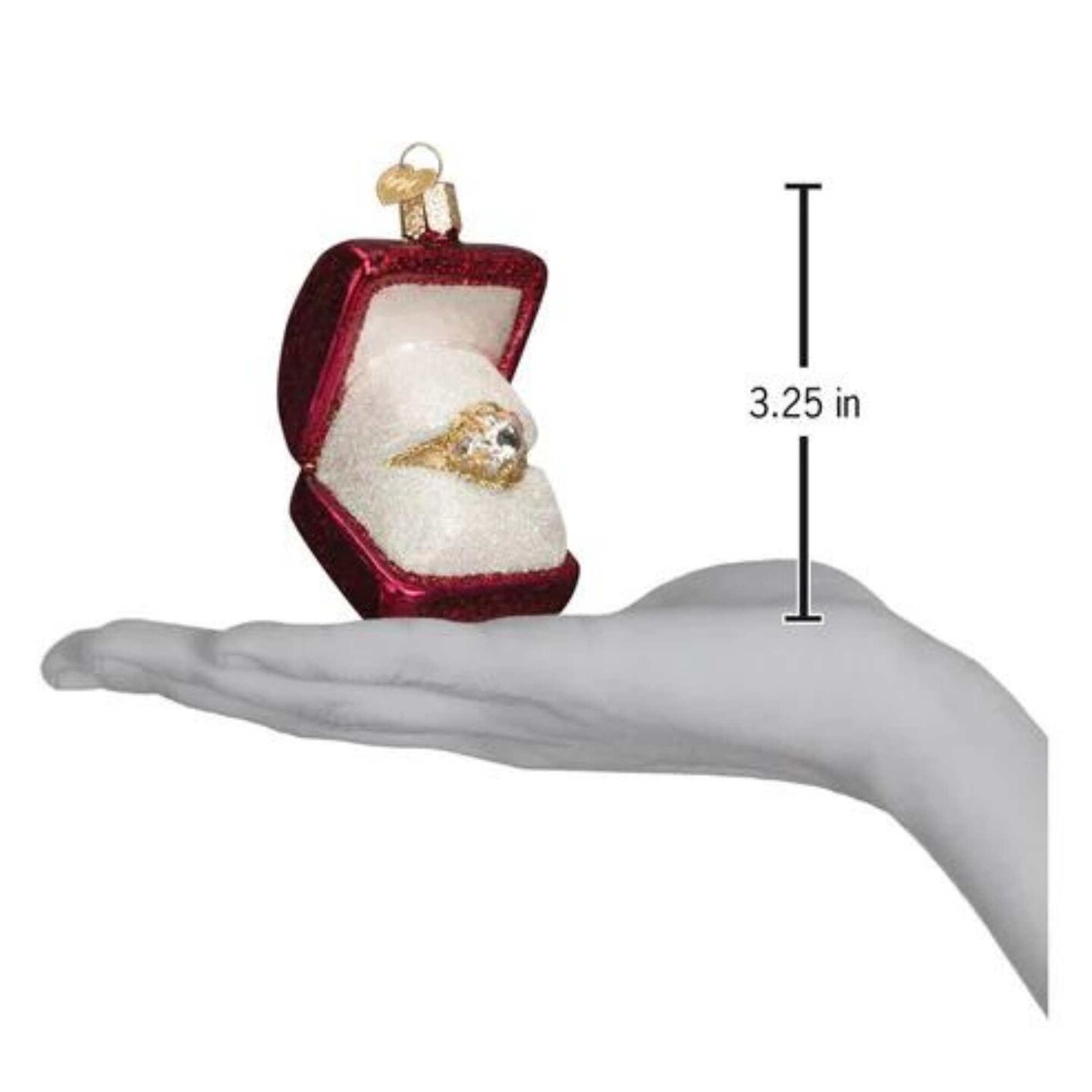 Old World Christmas 3.0 Inch Ring In Box Tree Ornament , Love Romance Romantic