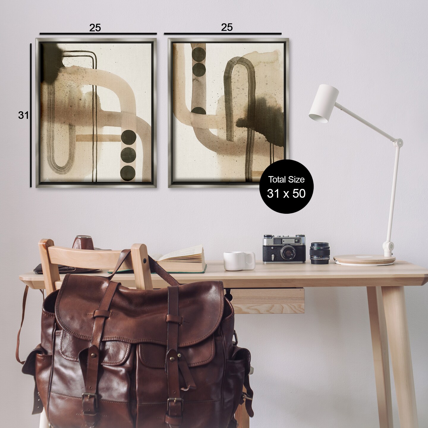 Stupell Industries Midcentury Curved Arches 2pc Floater Framed Canvas Wall Art Set Design by Grace Popp